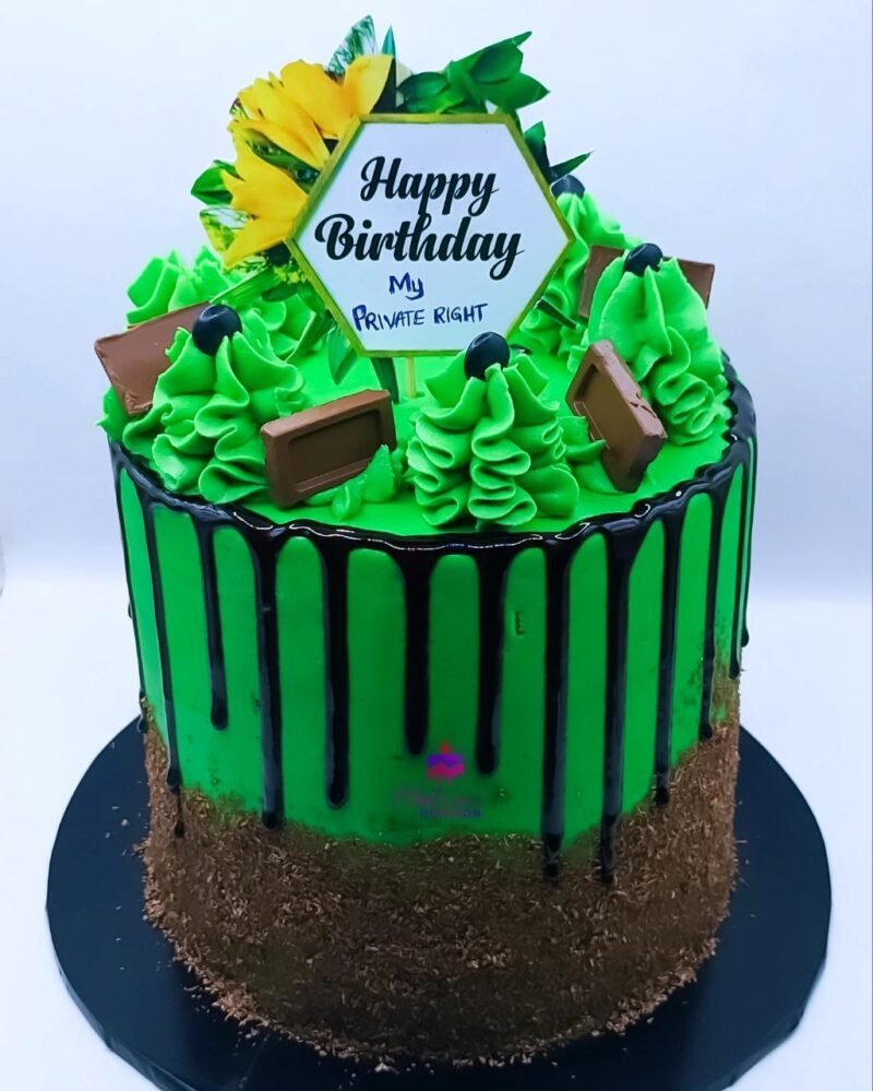 Green Drip Cake